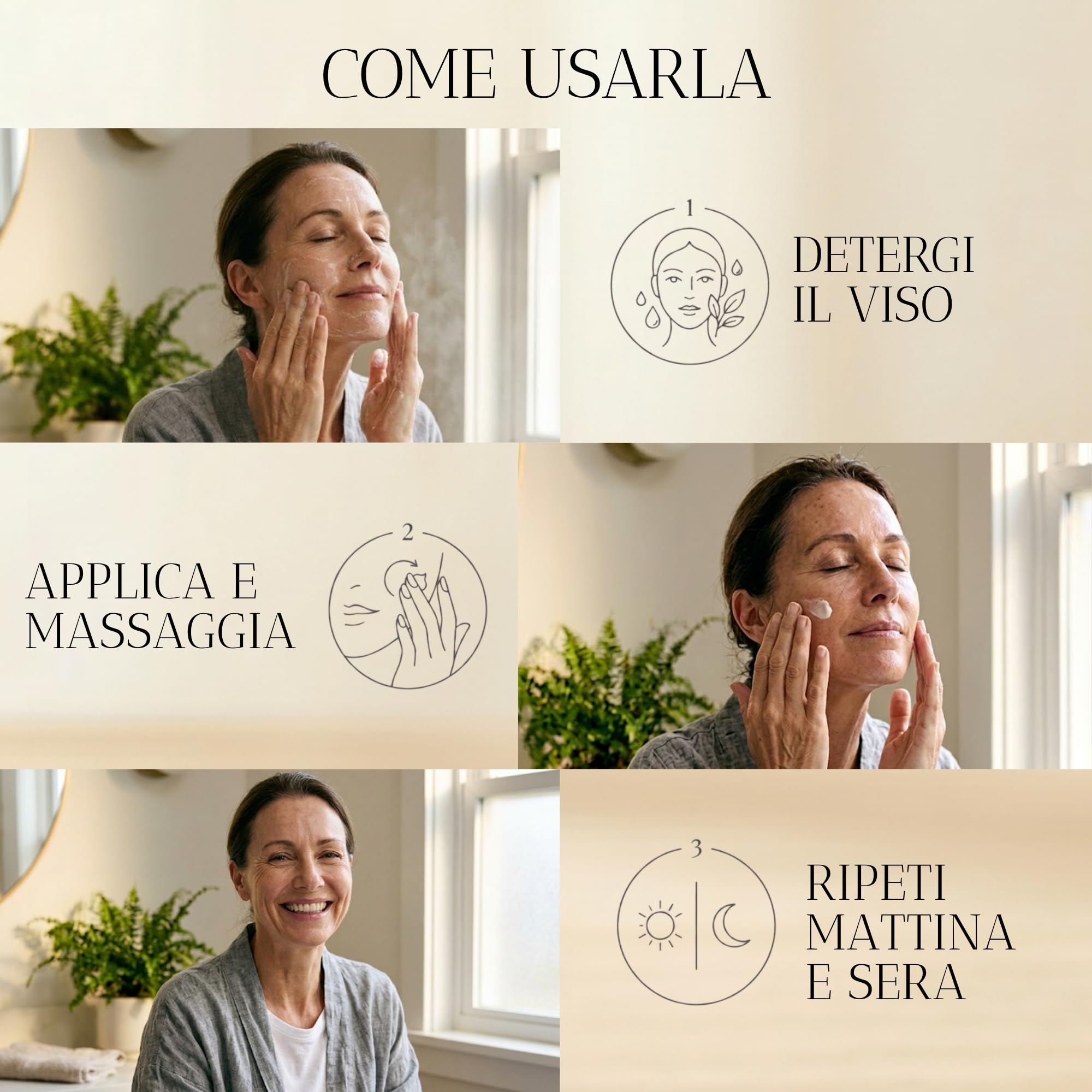 BiBee - Crema Viso Antirughe 60 anni con Acido Ialuronico e Miele 50ml