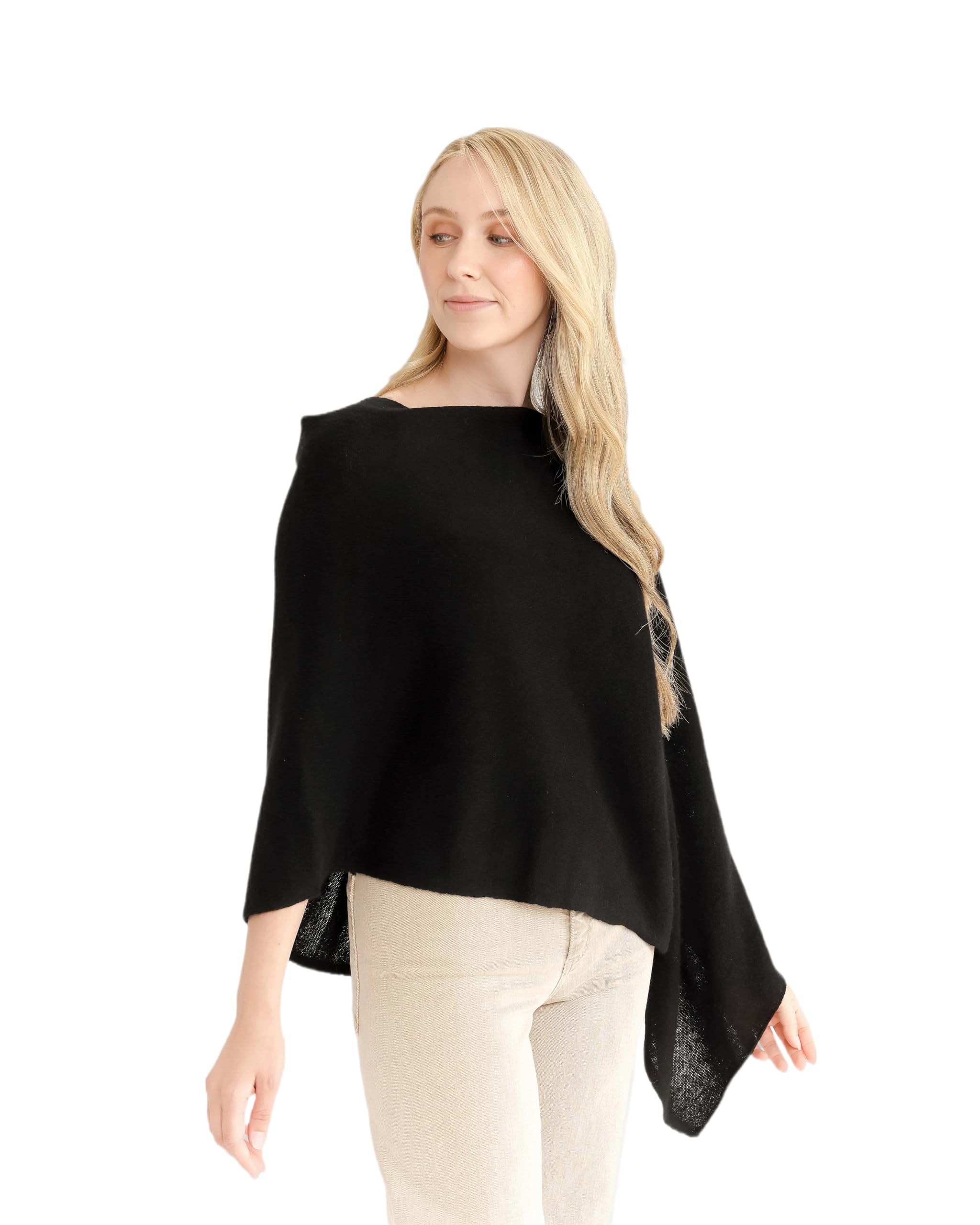 by Alashan 100% Cashmere Luxe Dress Topper Poncho - Lightweight, Soft, Cozy & Versatile - Great Gift Item