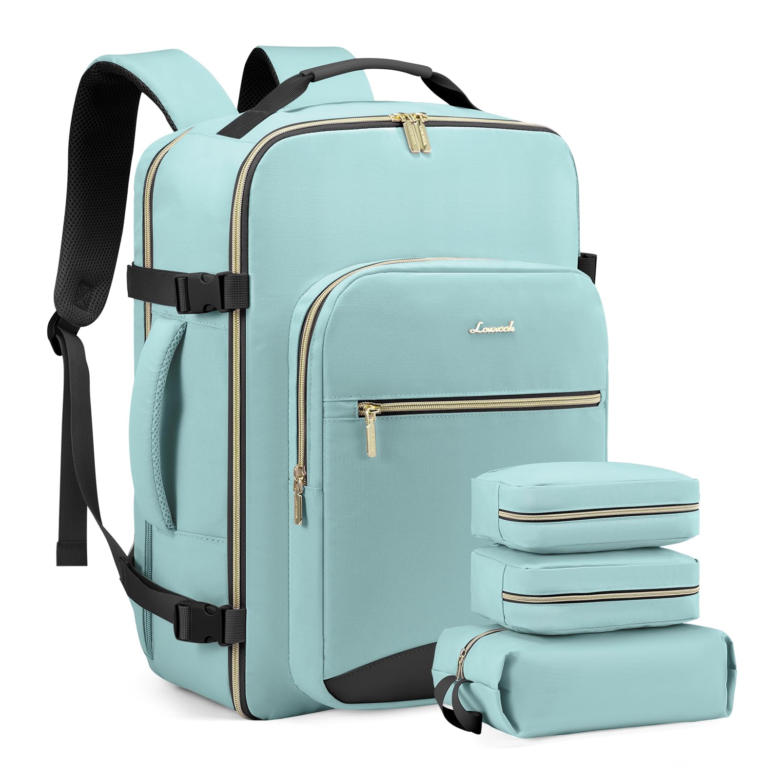 LOVEVOOK Zaino da Viaggio Aereo Bagaglio a Mano, Impermeabile Zaini Trolley Bagaglio Donna 40L Cabin Max per Ryanair Easyjet, Grande Zaino Porta PC 17 Pollici Valigia Borsa a Zainetto