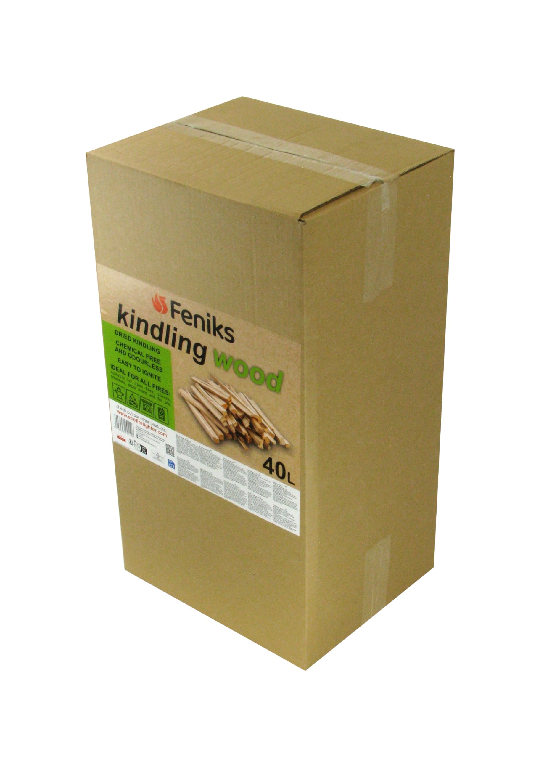 Feniks Accendifuoco da 40 litri (circa 10-11 kg), legna secca per camino e barbecue, lunghezza circa 25 cm