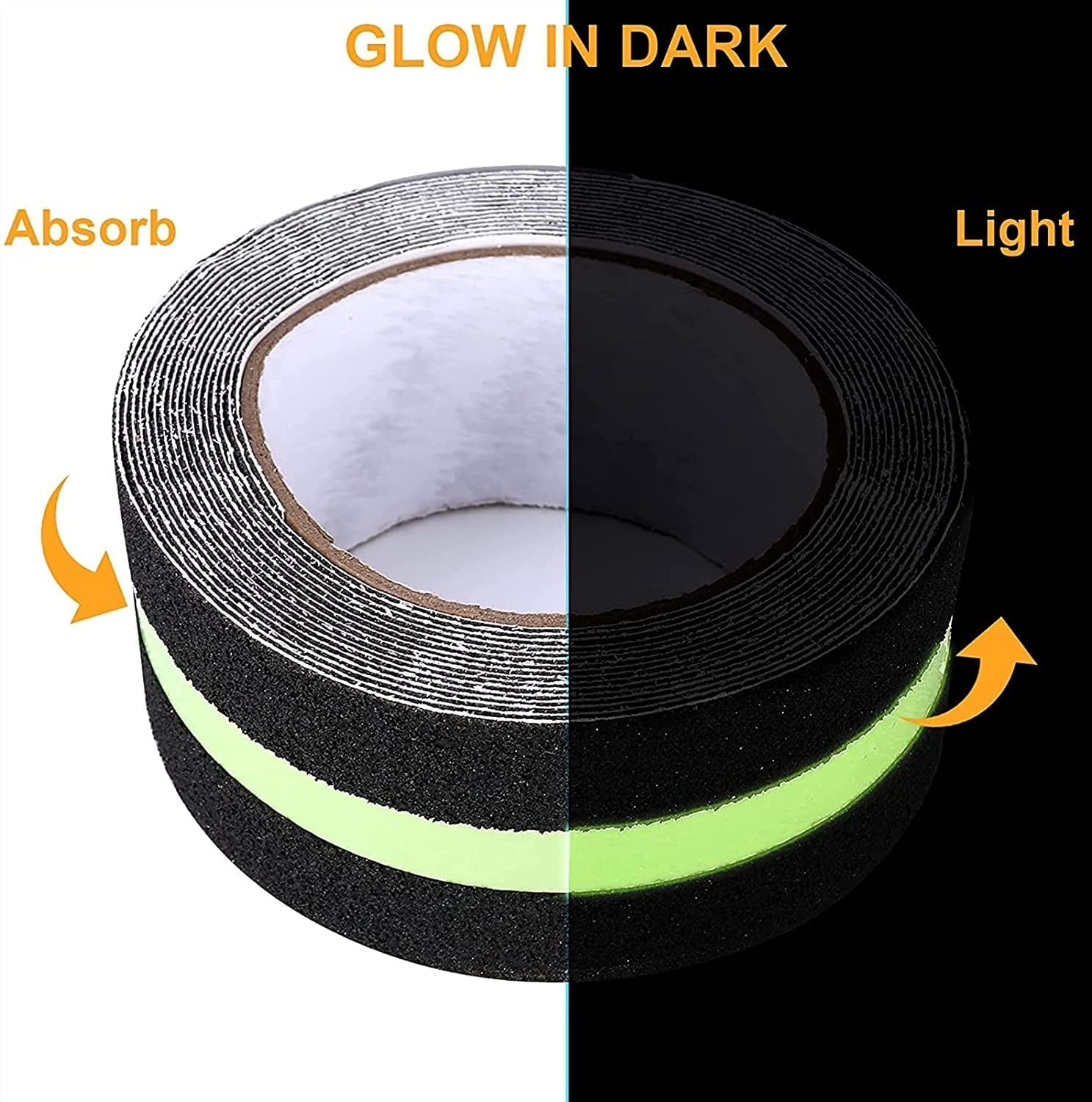 Anti Slip Glow Tape Glow in The Dark tap Anti Skid Glow Safety Tape Self Adhesive for Slippery Stairs and Surfaces - 2 Inch x 5 Meter (Glow) 4