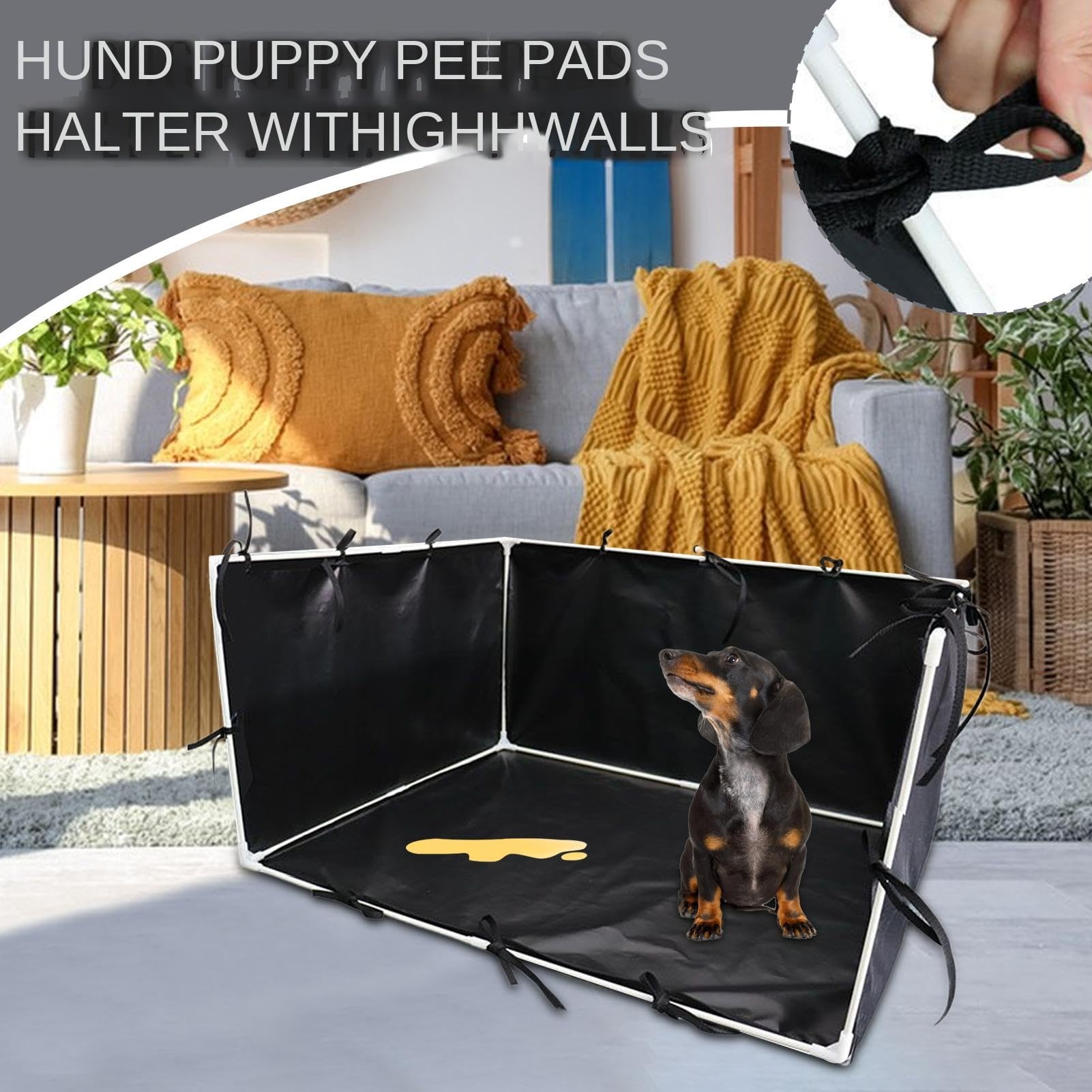 Tapis de Support pour Coussin – Plateau de Pot pour Chiot | Tapis de litière pour Chien avec Protection Anti-éclaboussures, Fonction de Protection du Sol Haute paroi – Aide à l'entraînement pour