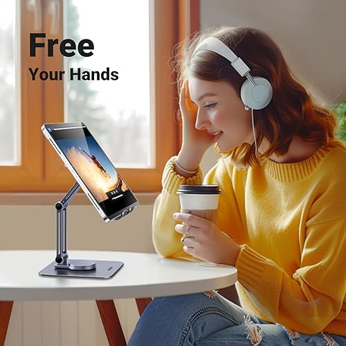 Miniatura 3 de UGREEN Soporte para tablet para escritorio giratorio con base giratoria de 360, soporte portátil de aluminio, ajustable, accesorios de oficina en