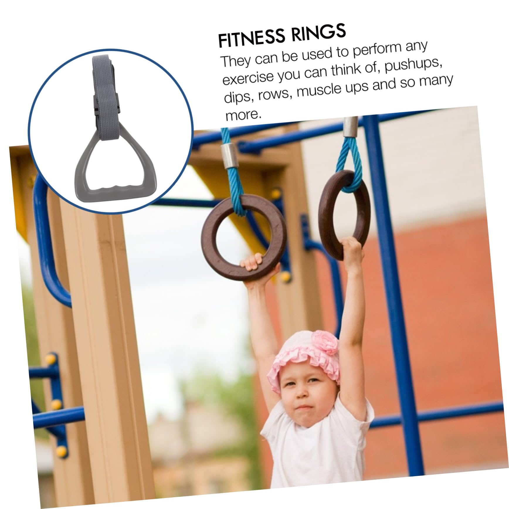 Yardwe Strength Training Gymnastic Rings Exercise Ring Solid Abs Nylon Finish Quick Setup for Home Travel