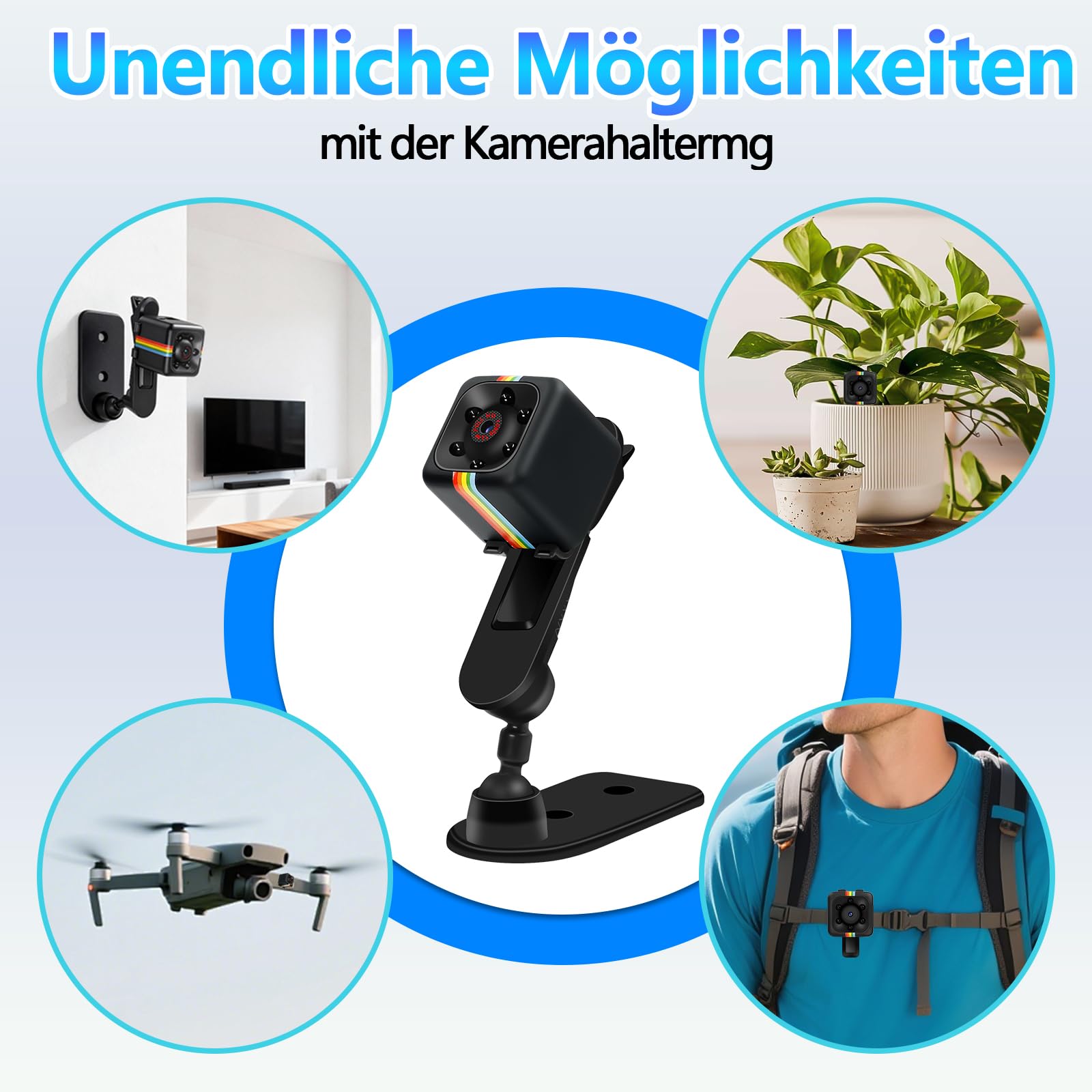 Mini Bodycam, Kleinste 2,2 cm 1080P & 720P HD Kleine Kamera, Hochwertige Nachtsicht Mini HD Kamera mit Bewegungserkennung, Loop-Aufnahme
