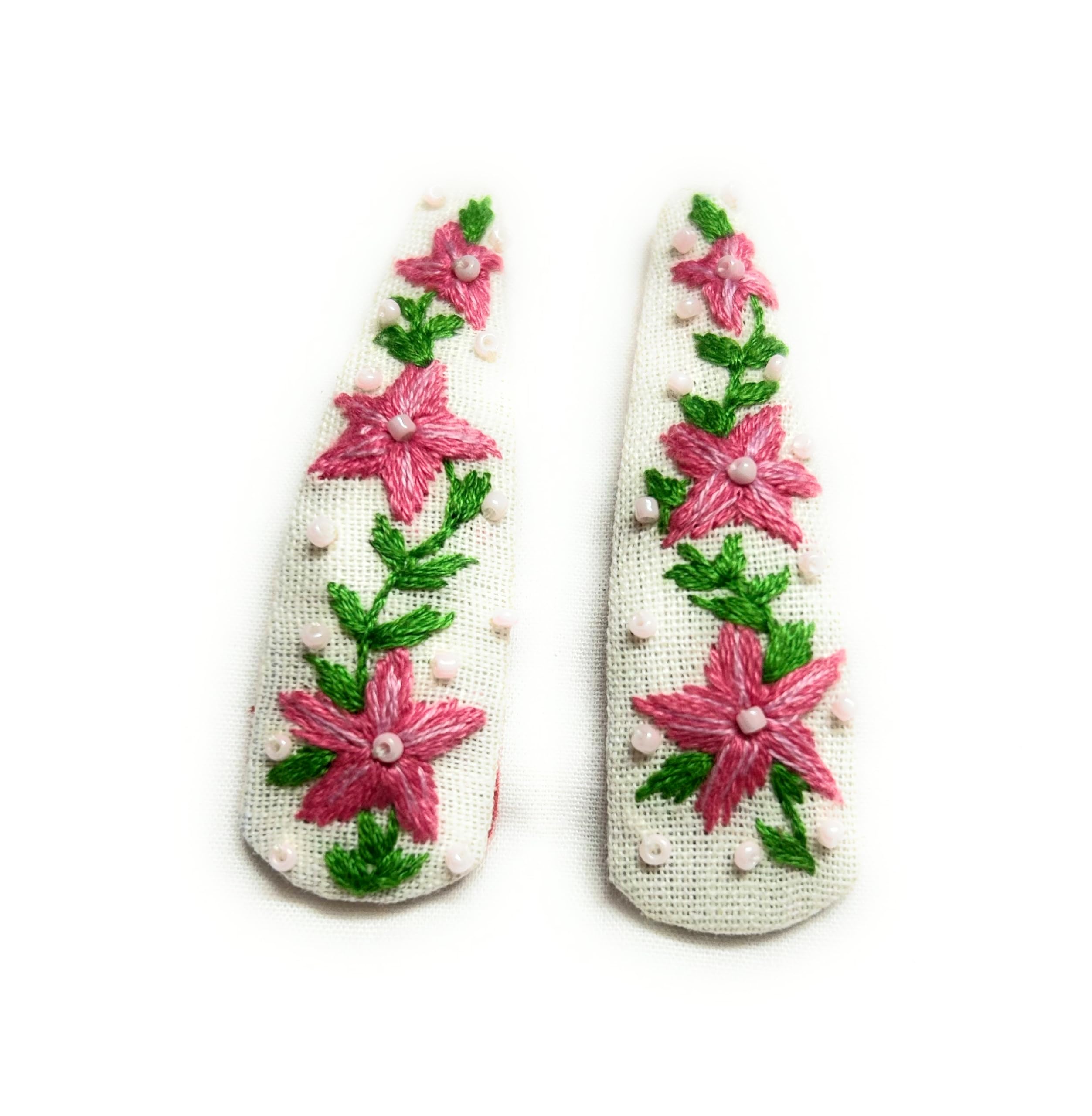 Cool Pink Hand Embroidered Tic Tac Hair Clip-image-40