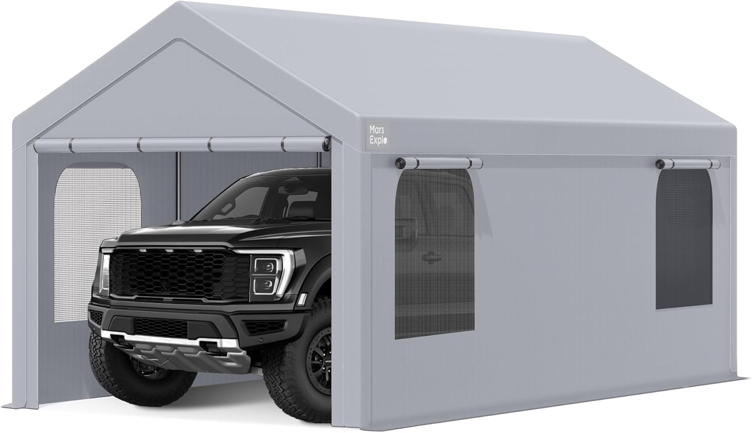 Carport, 10 x 20 FT Portable Garage Heavy Duty, Carport Canopy with Side-Opening Door  Roll-Up Windows, Car Canopy Reinforced with Extended Skirt and All Season Tarp for Car, Truck, Boat, Party(Tan) Carport, 10 x 20 FT Portable Garage Heavy Duty, Carport Canopy with Side-Opening Door  Roll-Up Windows, Car Canopy Reinforced with Extended Skirt and All Season Tarp for Car, Truck, Boat, Party(Tan)