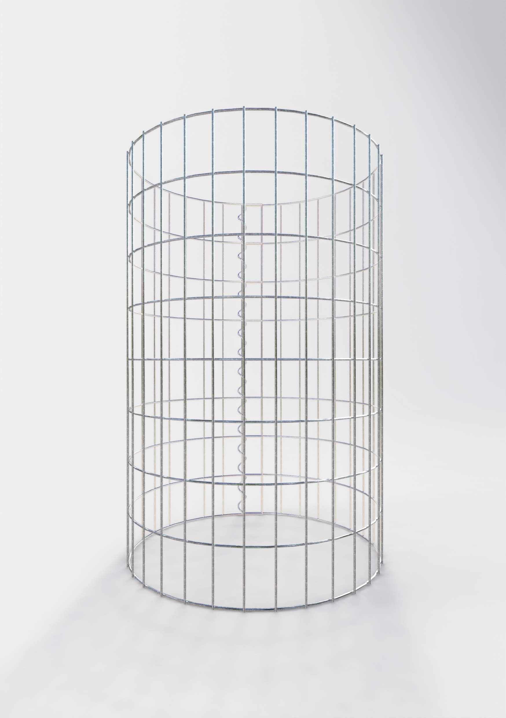 GABIONA - Kolumna gabionowa HxD: 80 x 52 cm - Rozmiar oczek 5 x 10 cm - Okrągły, ocynkowany kosz gabionowy do ogrodu