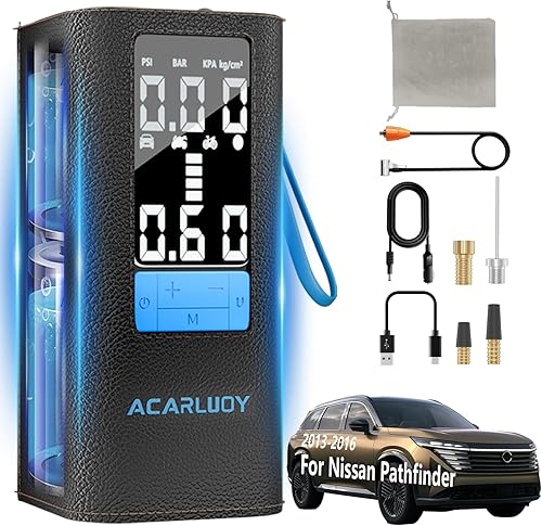 Compresor de aire portátil para neumáticos de automóvil, inflado 3 veces más rápido, apto para Nissan Pathfinder 2013-2016, batería de 6000 mAh,