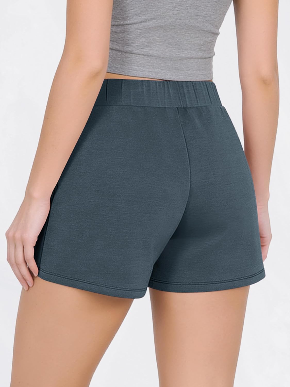 ODODOS Modal Soft Wrap Mini Skorts with Pocket for Women High Waist Asymmetrical Hem Relaxed Shorts