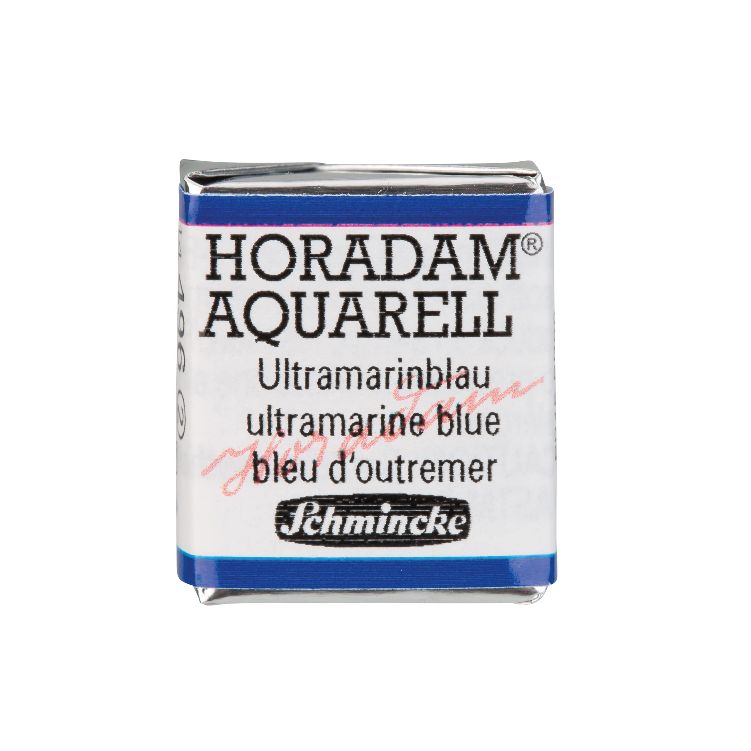 Schmincke - HORADAM® AQUARELL - finest artists' watercolour paints, 496 Ultramarine blue, 14 496 044, 1/2 pan — image 1