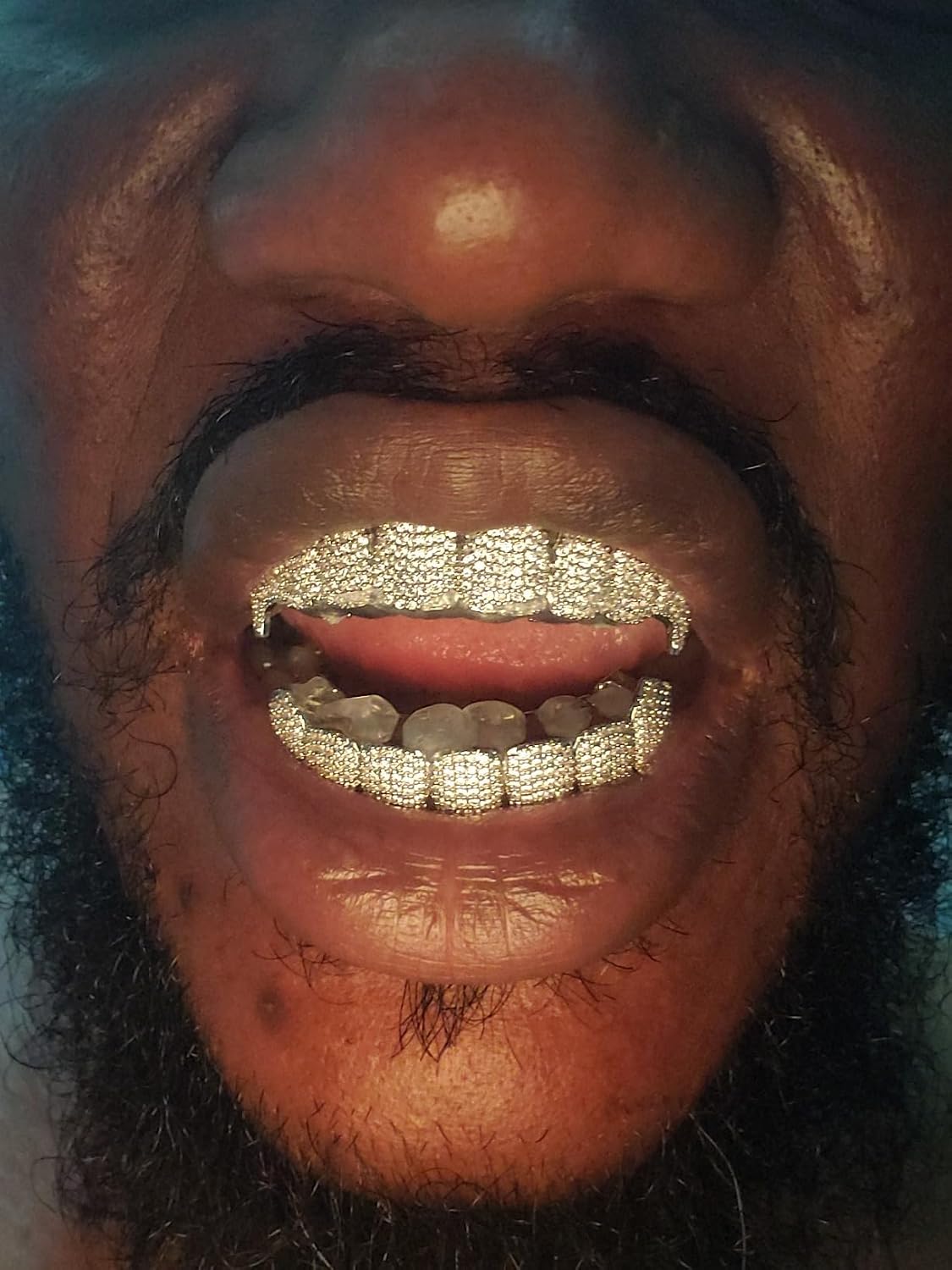 Grillz Teeth Men 18K Plated Gold Grills for Your Teeth Jewelry Hip Hop Cubic Zirconia Top Bottom Grills Mouth Tooth Cap