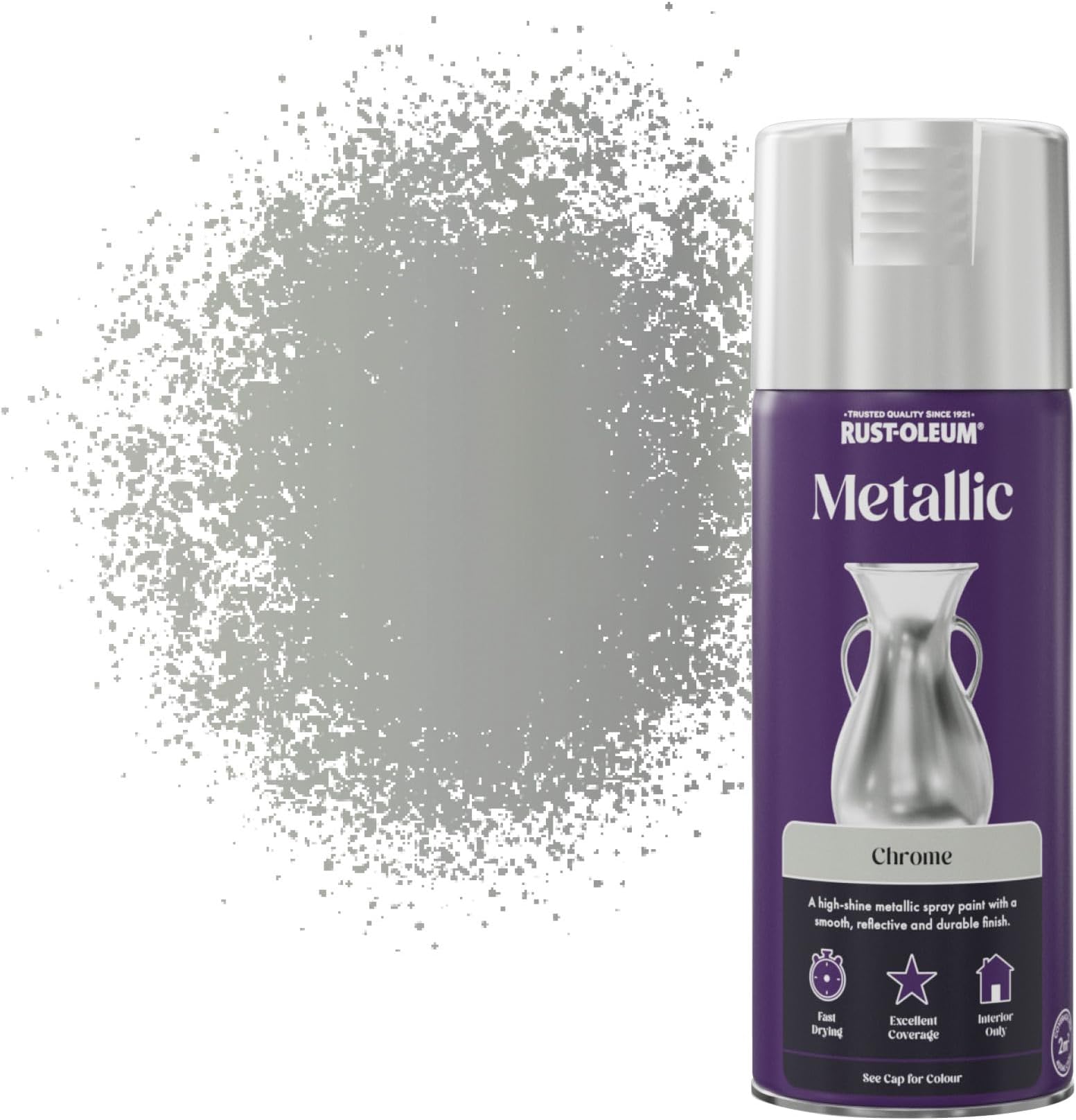 Rust-Oleum 400ml Metallic Spray Paint - Brilliant Chrome