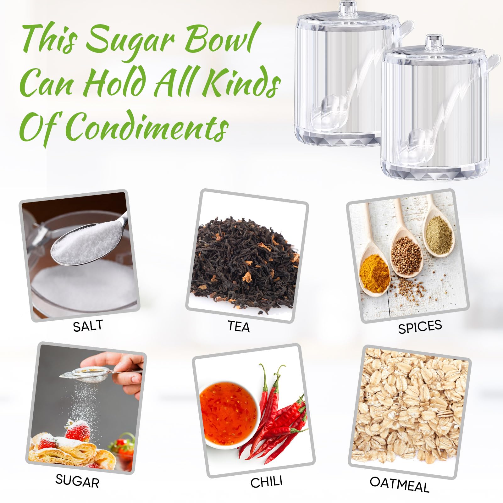 12 tazones de azúcar con tapa y cuchara, suministros de barra de chocolate con cacao caliente, tarros de azúcar acrílico transparente, dispensador de dulces con etiqueta para frascos de 6