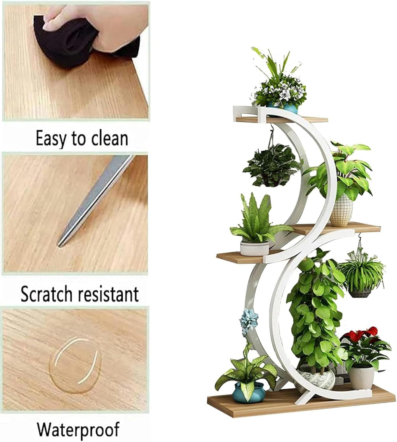 Interior Plants Support ， Support for Metal Plants with Levels ， 90x45x25cm ， Support for Plants in Deco Pots ， Black ，