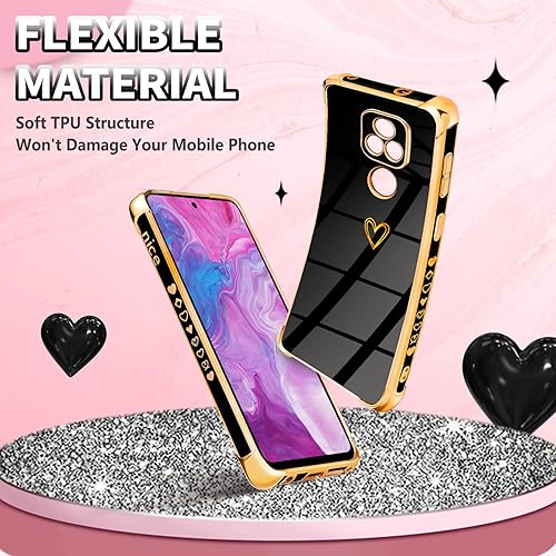 Miniatura 5 de Petitian Funda para Motorola Moto G Play 2021 para mujeres y niñas, con forma de corazón, bonita estética femenina (3 en 1), diseño de corazones de