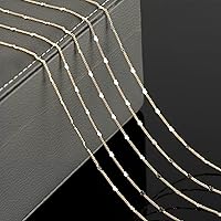 Vista 6 de YOUBEIYEE Cadenas de oro claro de 10 metros (32.8 ft) para hacer joyas, latón chapado en oro de 18 quilates, cadena de eslabones de corazón plano