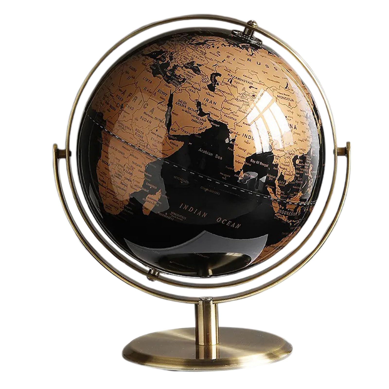 Globo Terráqueo Giratorio Decorativo de Escritorio para Aprendizaje Global Aula, Base de Metal y Abs, Adecuado para Estudiantes