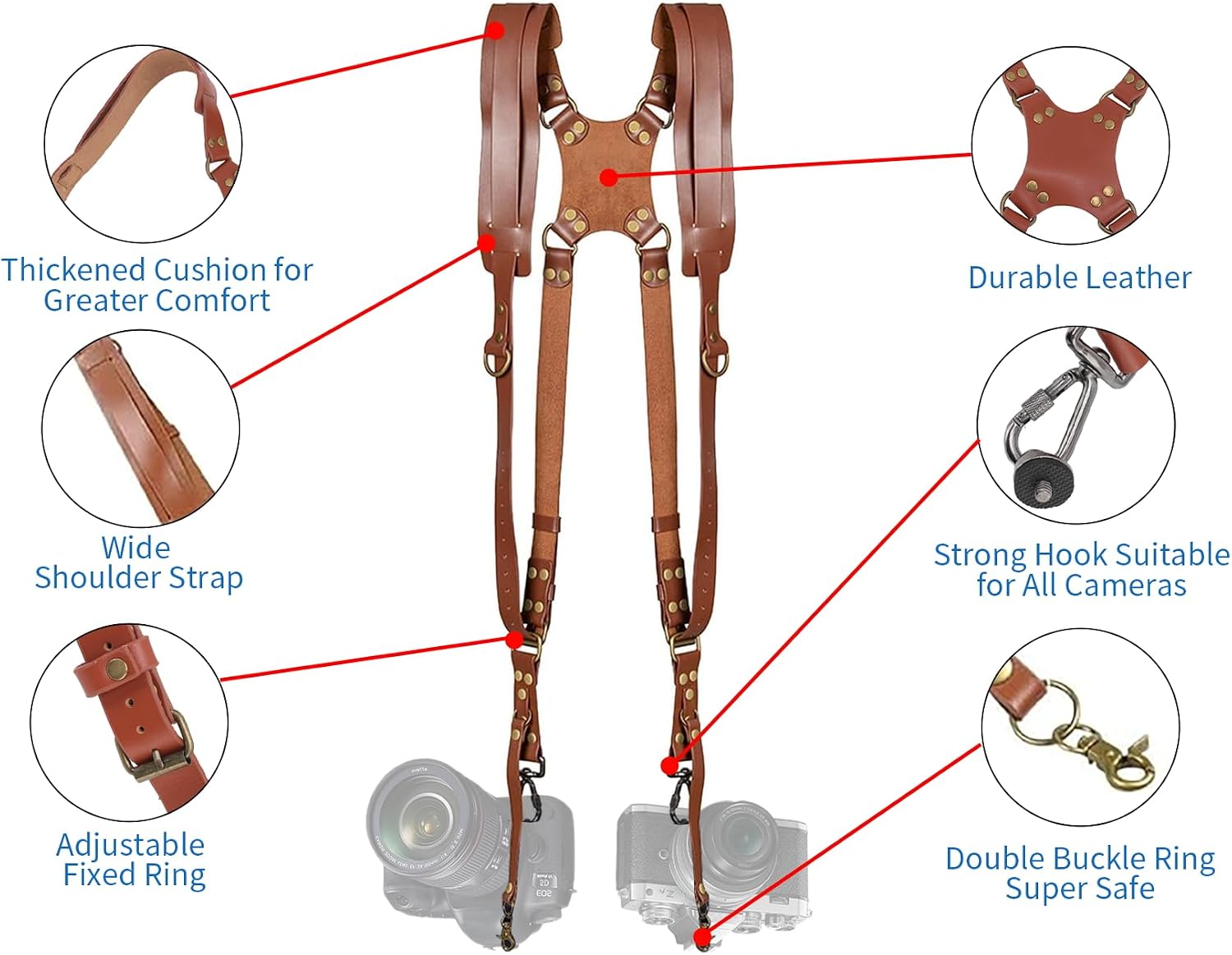 Camera Harness, Dual Camera Harness, Camera Straps for Photographers for DSLR/SLR