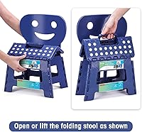 Vista 4 de ACSTEP Taburete plegable con soporte de espalda para niños, taburete de 9 pulgadas para niños y niñas, taburete de cocina al aire libre