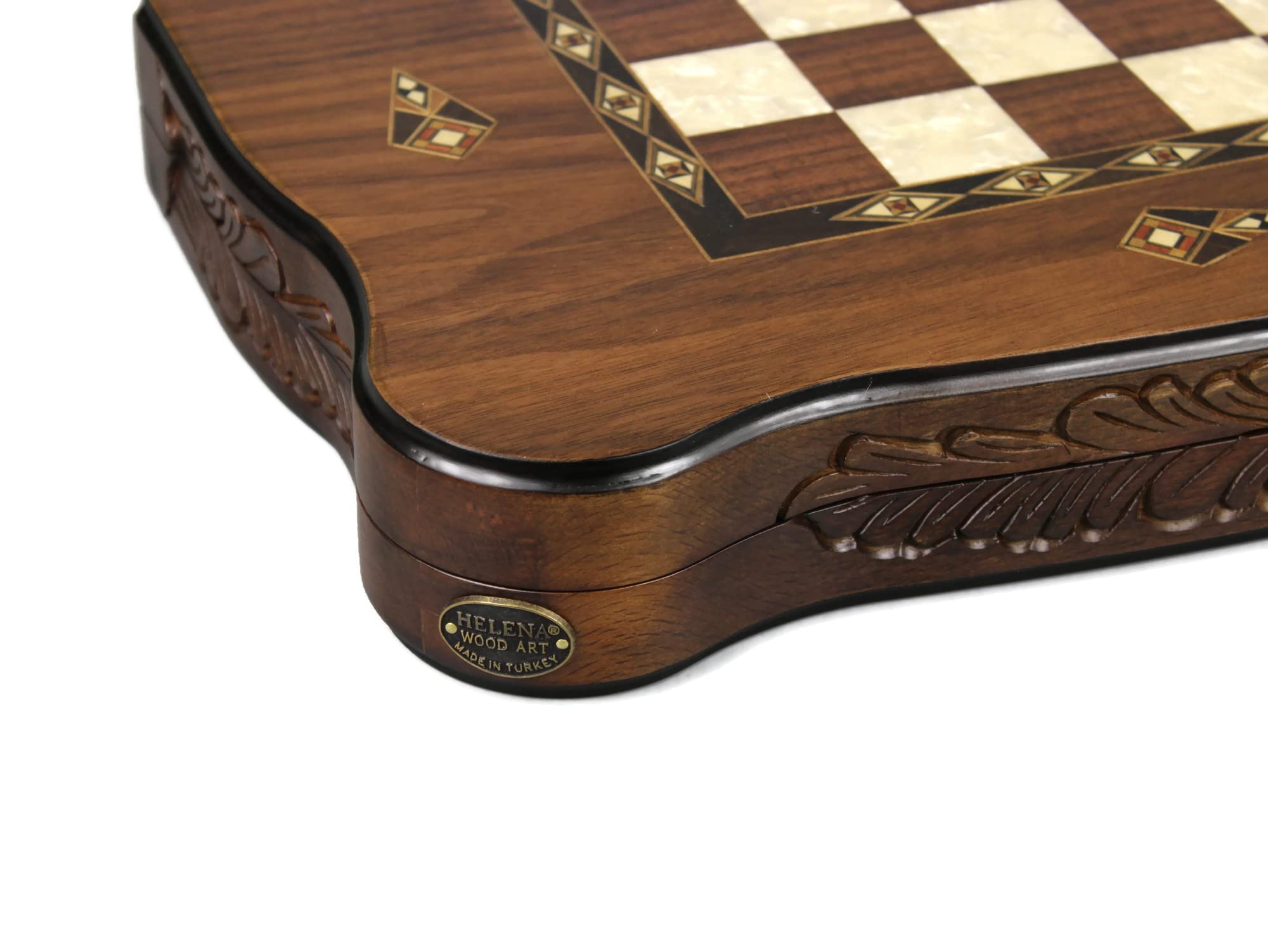 Helena Backgammon Set in noce intagliato 20 pollici