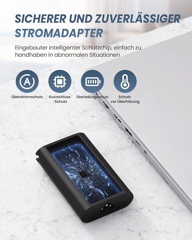 Polerty 65W USB-C Laptop Töltő Dell Latitude 5520 5420 XPS 13 Chromebook Kompatibilis - Gyorstöltő Adapter Túlfeszültség Védelemmel