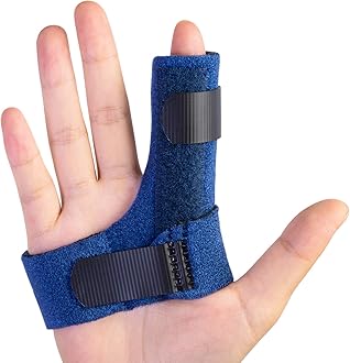 Finger Brace for Hands, Finger Splints with 2 Gel Sleeves for Mallet Finger, Trigger Finger, Finger Supports with Built-in Aluminium Bar for Sprains, Pain Relief, Sports Injury, Blue