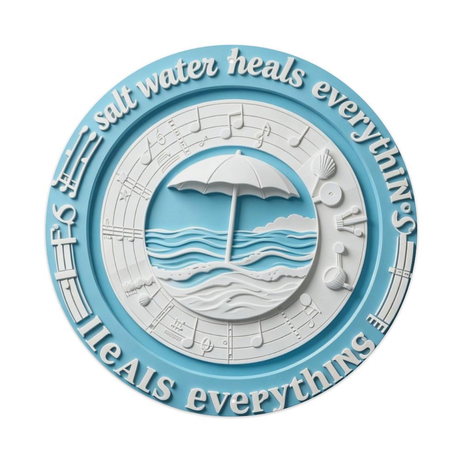 Salt Water Heals Everything Metal Tin Sign Plaque