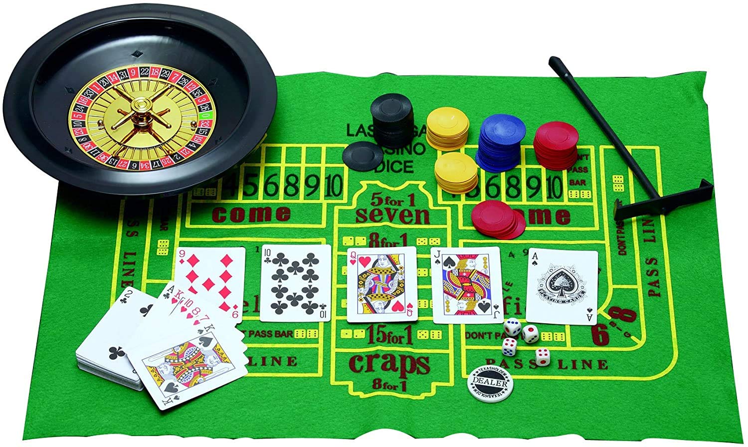 5 Game Set Roleta na Lata Jogos Roulette + Poker + Black Jack +