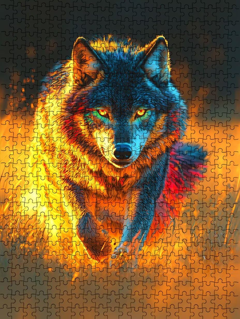 Wolf Wiese Puzzle 2000 Teile, Klassische Puzzles, Geschicklichkeitsspiel Puzzle für Erwachsene, Puzzlespiele für Die Ganze Familie, Mit Schöner Verpackung, Dekoration Puzzles DX0YL3-544