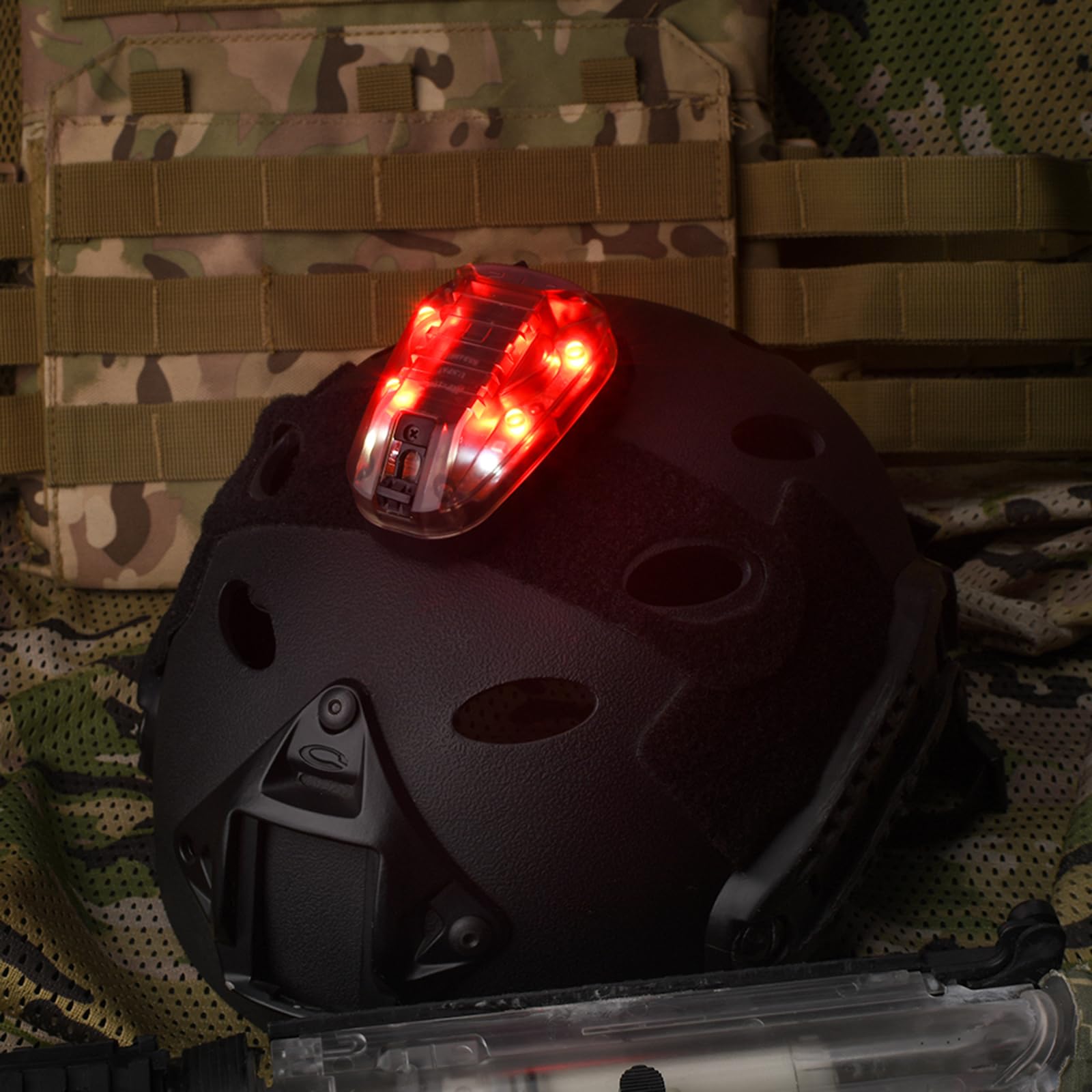 Hunting Explorer Helm Signal Light LED + IR / Strobe Military Air Manta Light, für Outdoor Tactical Helm wasserdichte Sicherheit Sicherheits Strobe Signal Lampen