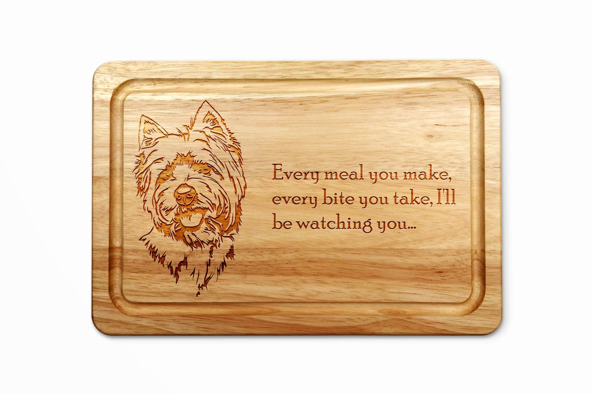 West Highland Terrier (Westie) Wooden Chopping Board 30 x 20 cm, Dog Lover Kitchen Gift, Funny Cutting Board, Fun Present for Westie Fan,