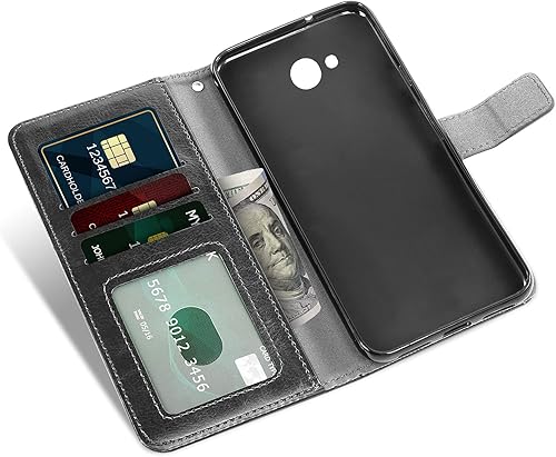 Miniatura 2 de Asuwish Funda compatible con LG X ChargeFiesta 2 LTEX Power 2X5LV7 con protector de pantalla de vidrio templado, soporte de tarjeta de cuero