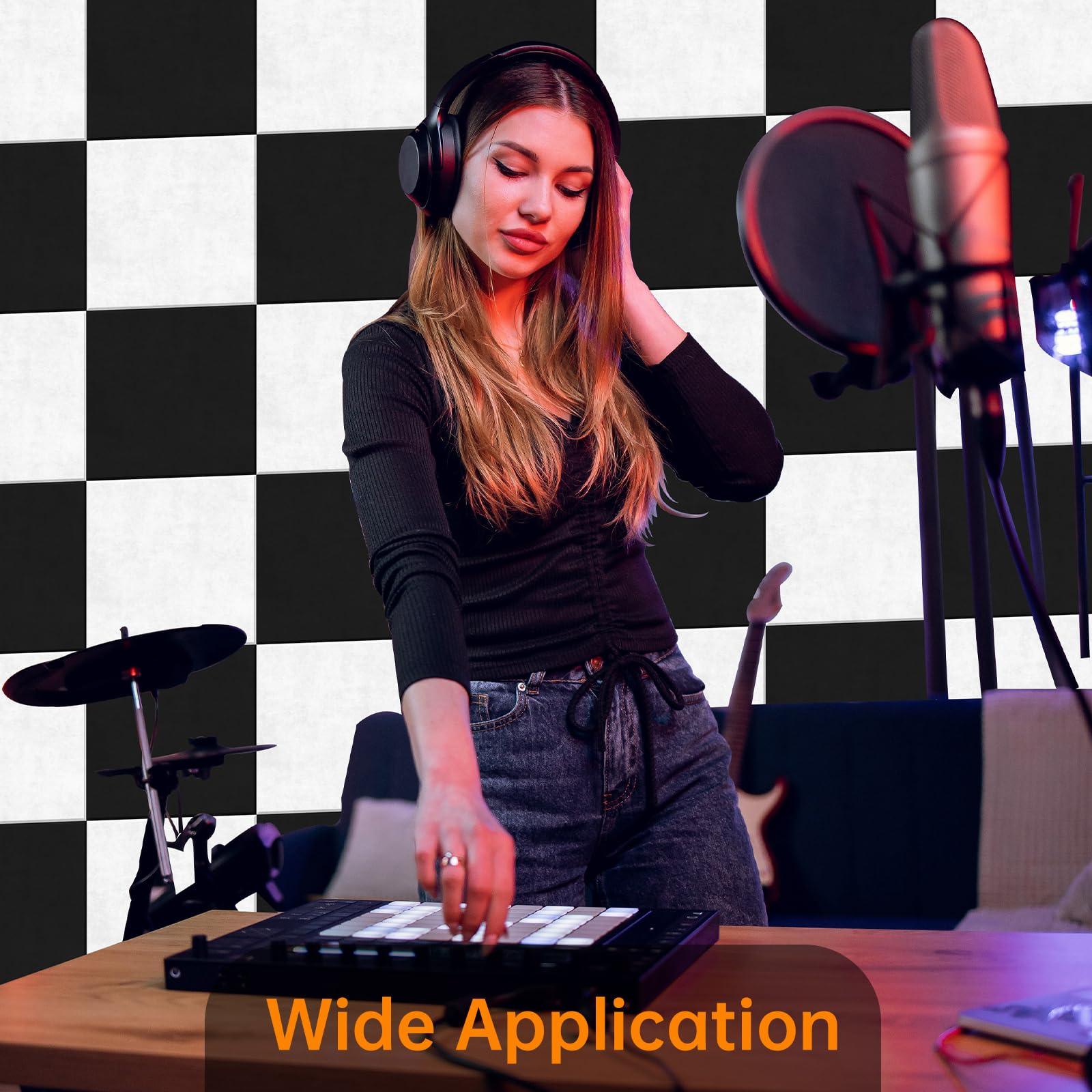 12 Stück Selbstklebend Akustikplatten,30x30x1 cm Akustik Absorber Akustikpanel Schallschutzplatten für Tonstudio,Büro,Studio,Akustische Behandlung und Wanddekoration（Weiß）