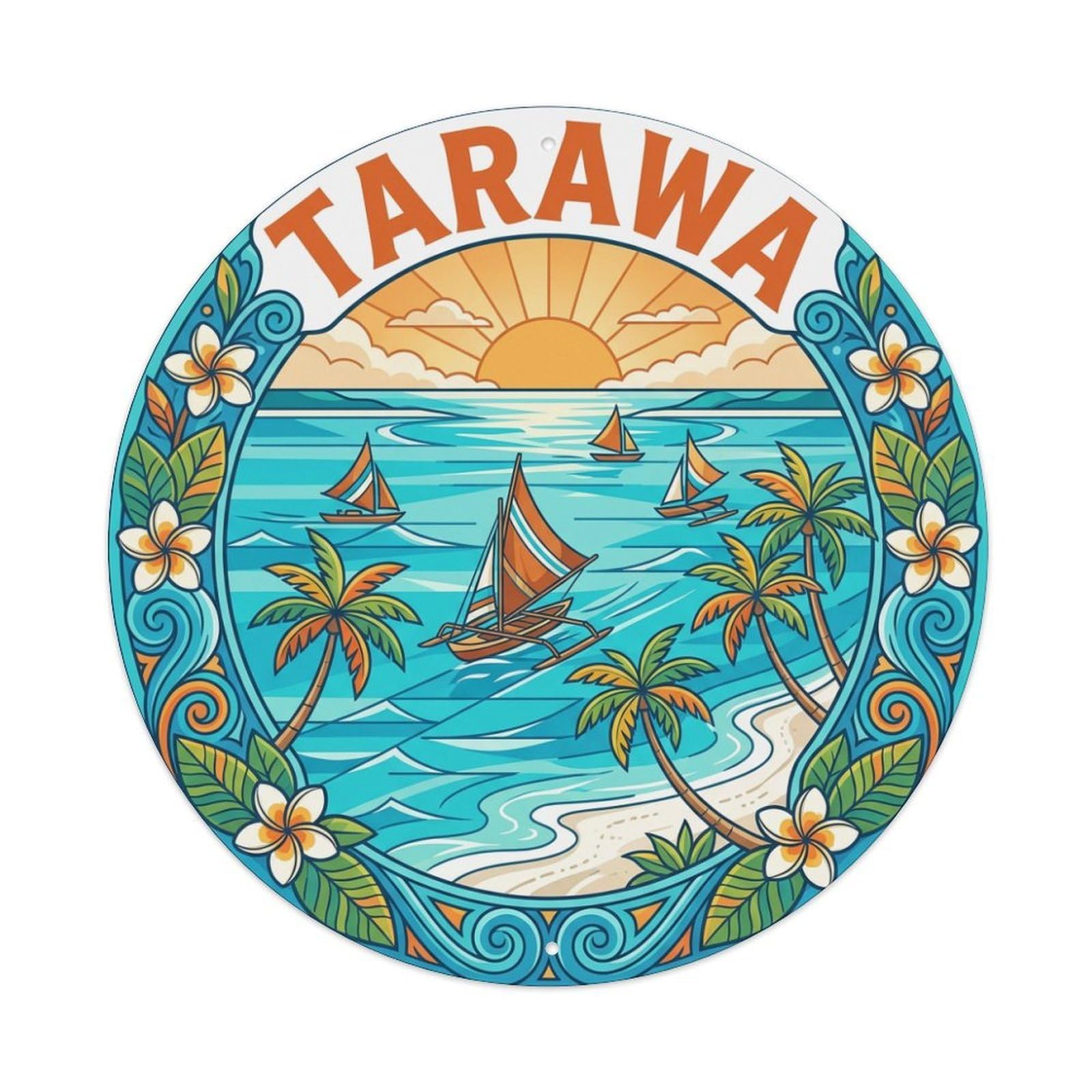 Retro Travel Kiribati Tarawa Metal Tin Sign