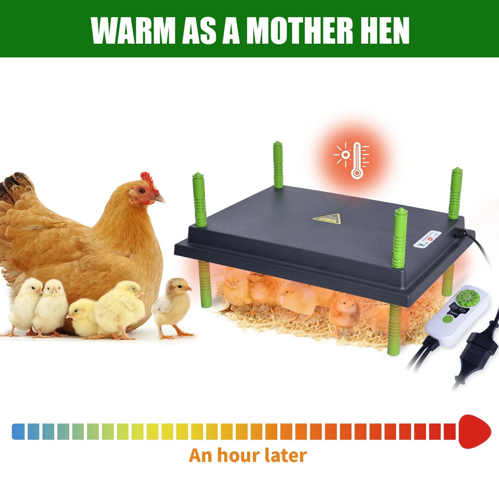 Wärmeplatte Küken mit Temperaturregler 30x40cm Heizplatte Küken Wärmelampe Temperatur Einstellbar für Küken Aufzucht