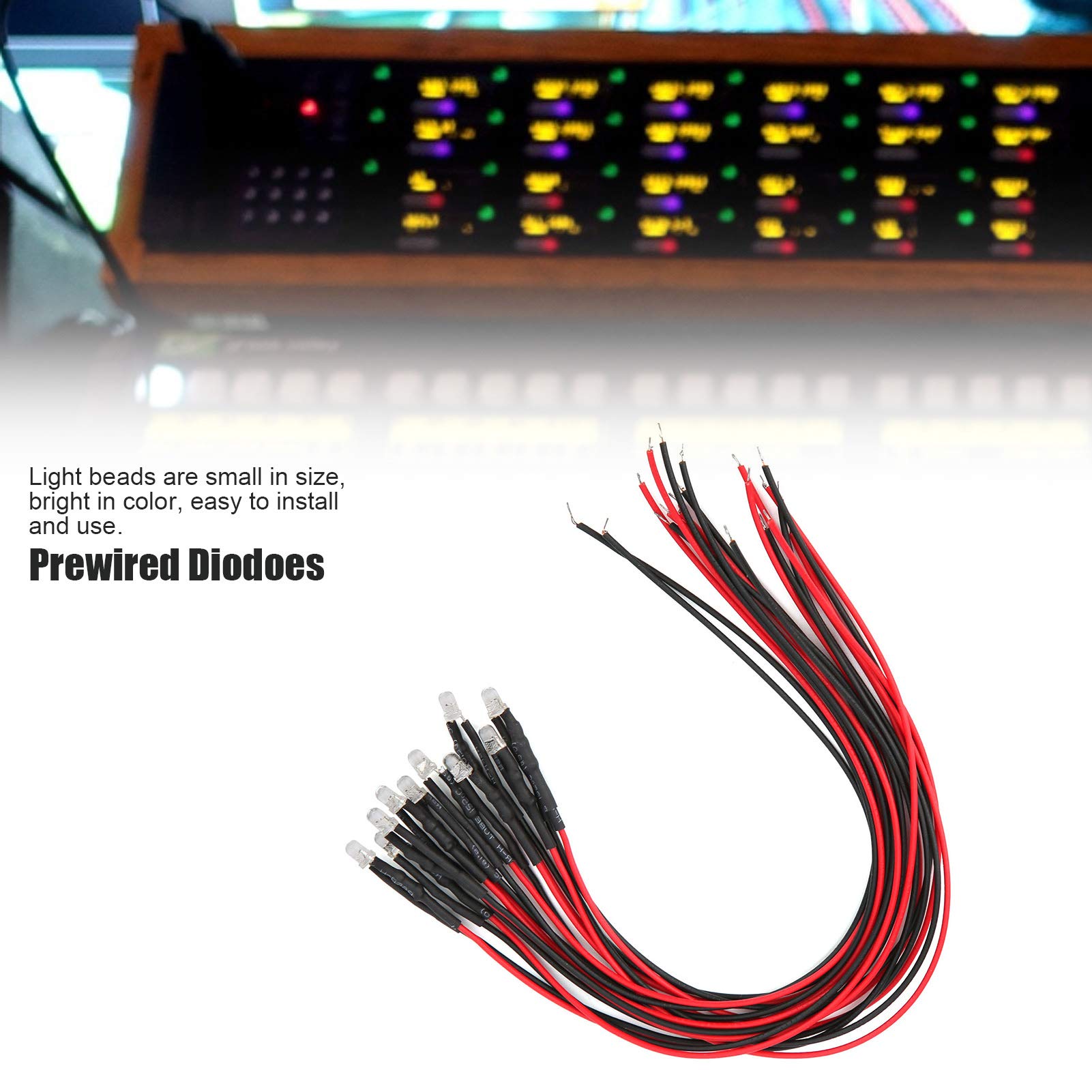 50 diodi emettitori di luce precablati da 12 V, 3 mm, multicolore, a