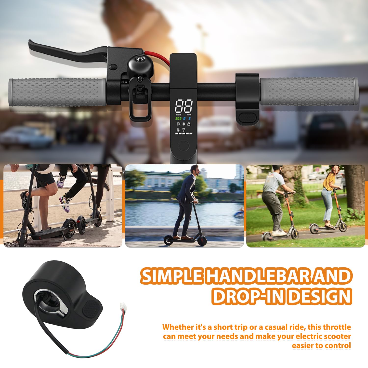 Acelerador Patinete electrico, Control de velocidad del acelerador para scooter eléctrico para Xiaomi Modelos, M365, Essential, Electric Pro