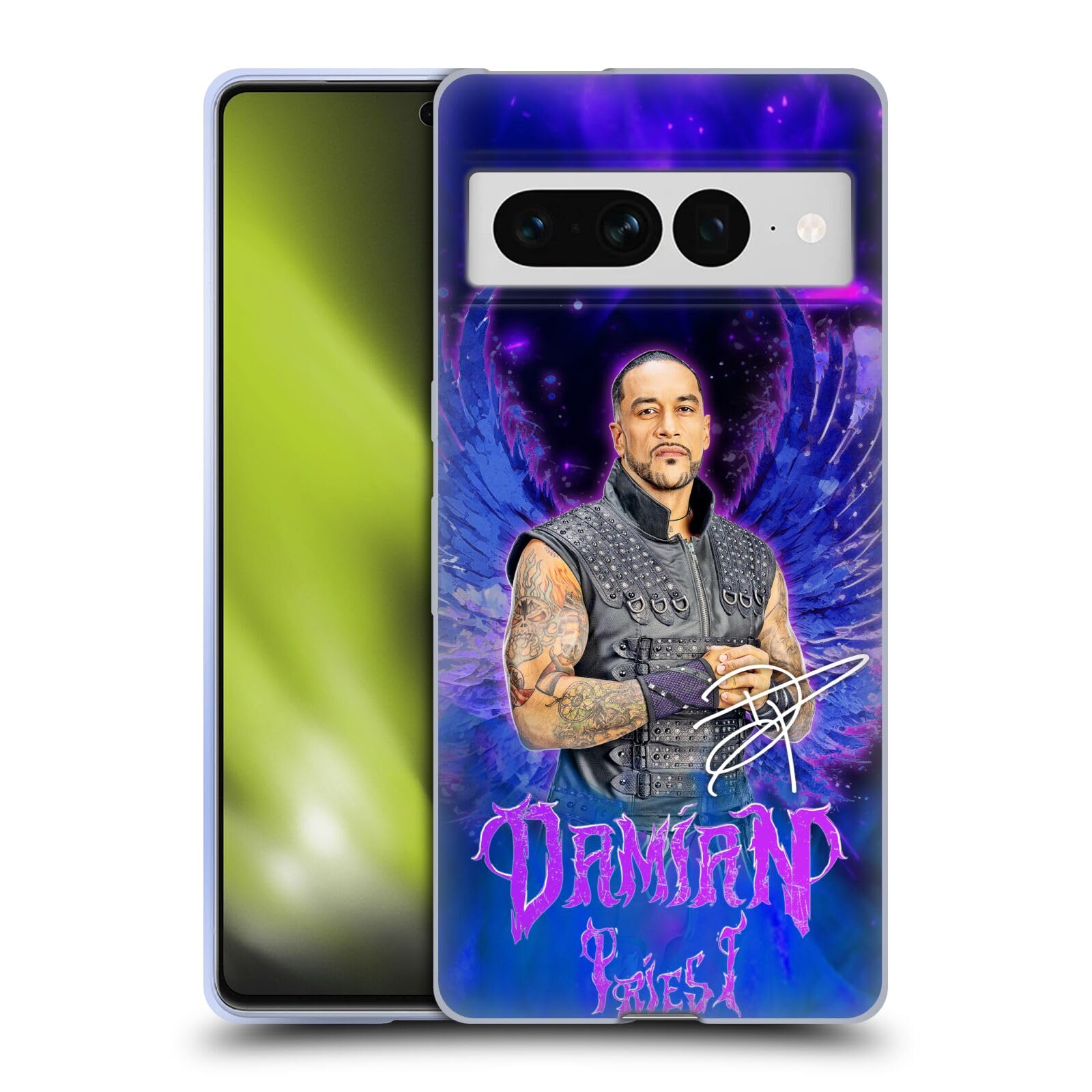 Head Case Designs Officially Licensed WWE Portrait Damian Priest Soft Gel Case Compatible with Google Pixel 7 Pro