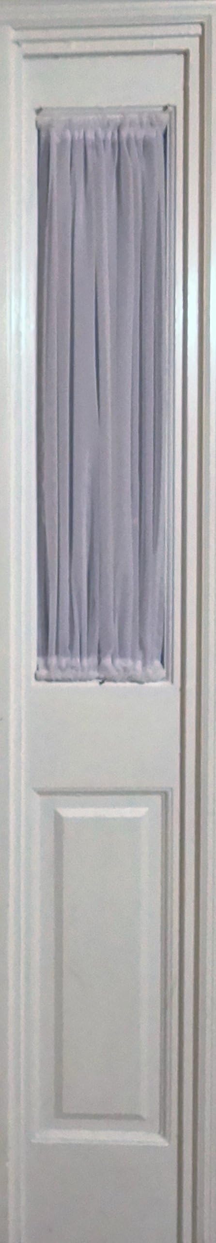 White Sheer SIDELIGHT Curtain 29" Wide 35" Length Rod Pocket TOP and Bottom