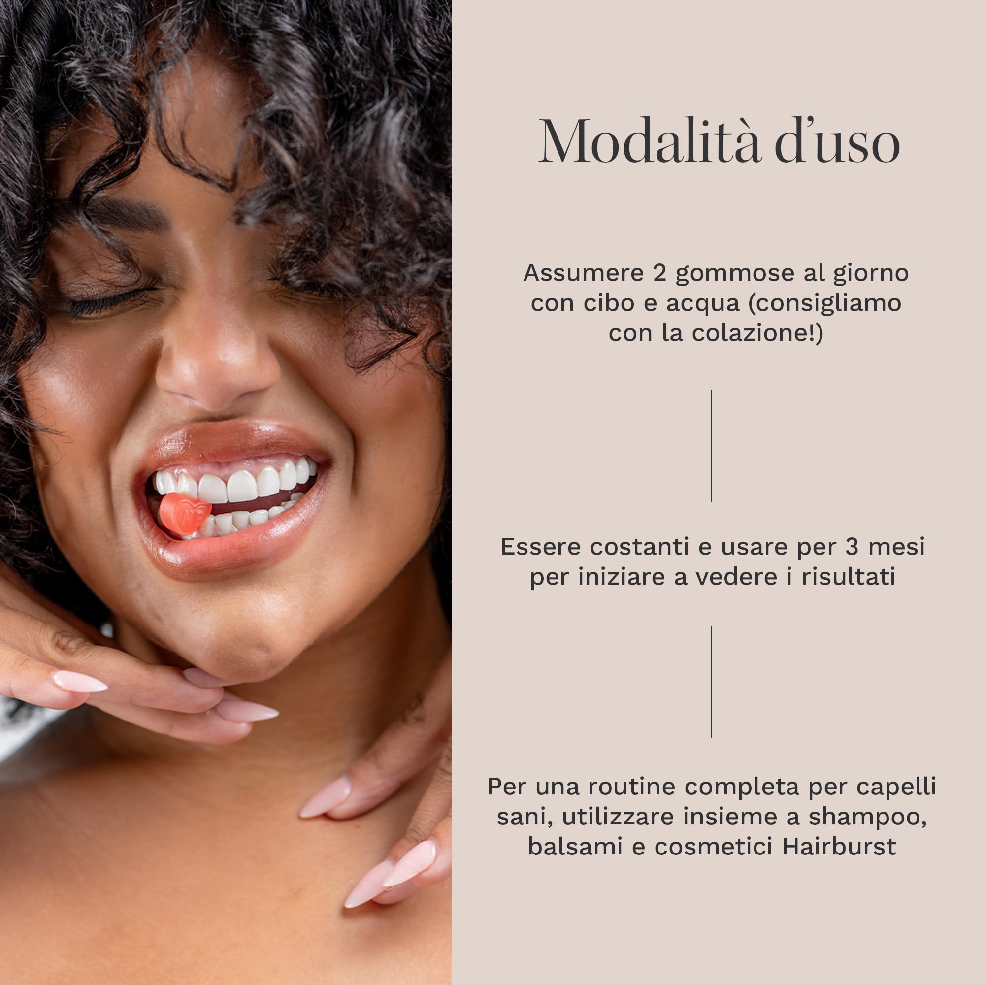 HAIR BURST Gomme Vitaminiche per Capelli Biotina per capelli più Lunghi e Spessi — Aggiunta di Zinco, Vitamina C e Selenio - Fornitura per 1 Mese (Confezione da 60 Caramelle Gommose)