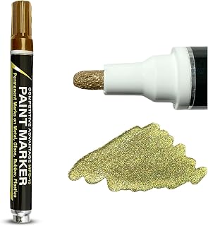 Enamel Paint Markers MPD-15 | GOLD - 1 Pack | Permanent Marks on Metal, Glass, Rubber, Plastic & more, Waterproof UV Resistant