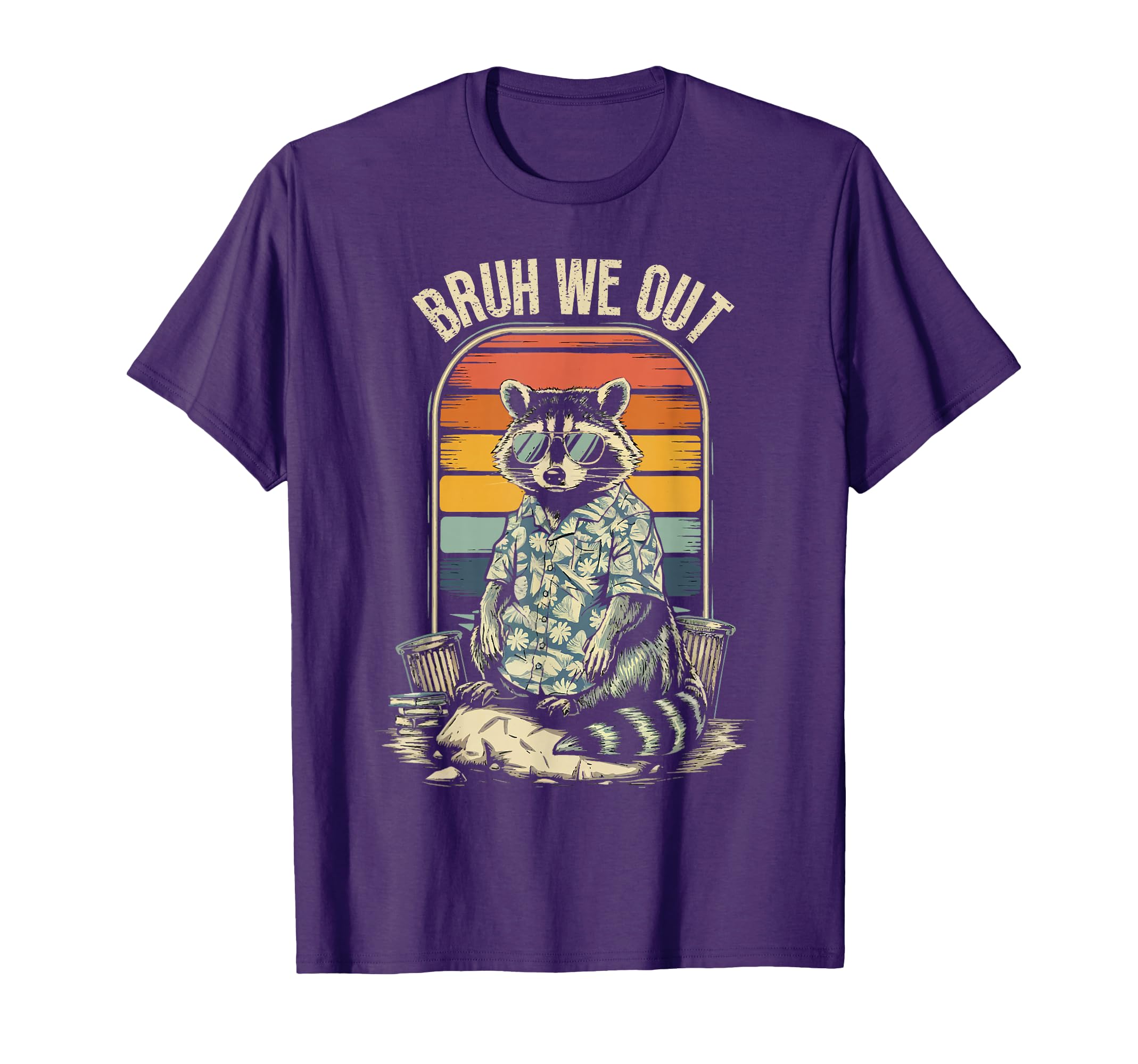 Bruh We Out Last Day Of School Funny Class 2025 Raccoon Boys T-Shirt