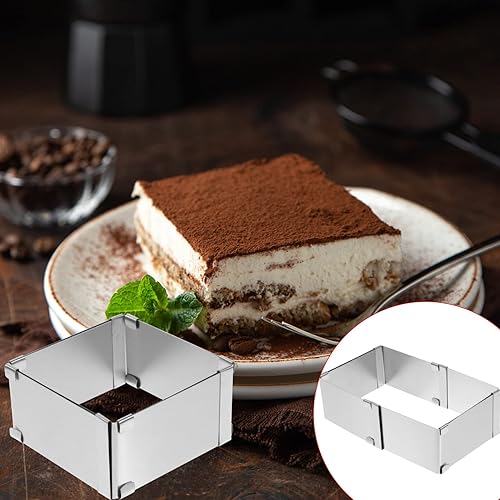 Miniatura 3 de Cabilock Molde para hornear tiramisú para ratones, anillo de acero inoxidable, anillo de pastelería, molde circular para hornear, cortar, pasteles,