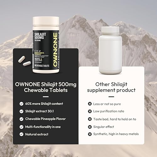 Miniatura 8 de Shilajit para hombres, fuerza extra 301, máxima potencia, auténtico shilajit del Himalaya, apoyo inmunológico, energía y cognición, 60 mesas