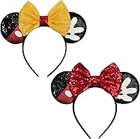 Vista 40 de FANYITY Orejas de disfraz de ratón, diademas de orejas de ratón para niñas y mujeres, talla libre