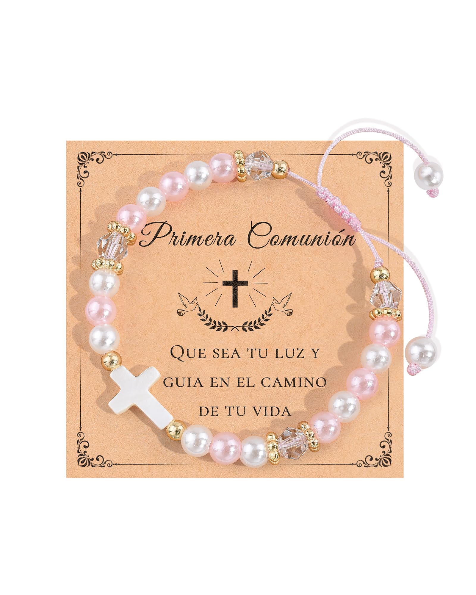 VU100 Regalos Comunion Niño Niña, Regalos Primera Comunion Niño Niña Recordatorios Comunion Originales Pulsera Comunion Niños Niñas Hombre Pulsera Cruz Ajustable — view 7
