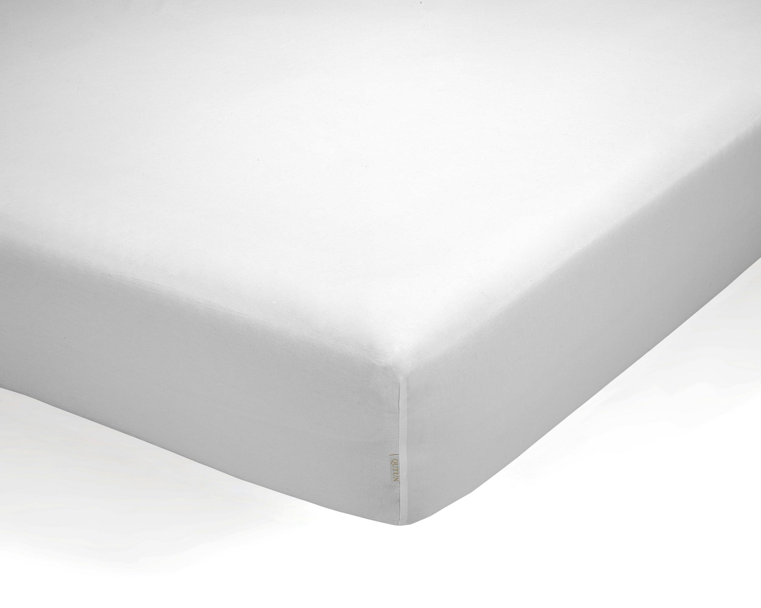 Juego de sábanas de algodón orgánico de 200 hilos, color blanco. Cama de 90 cm