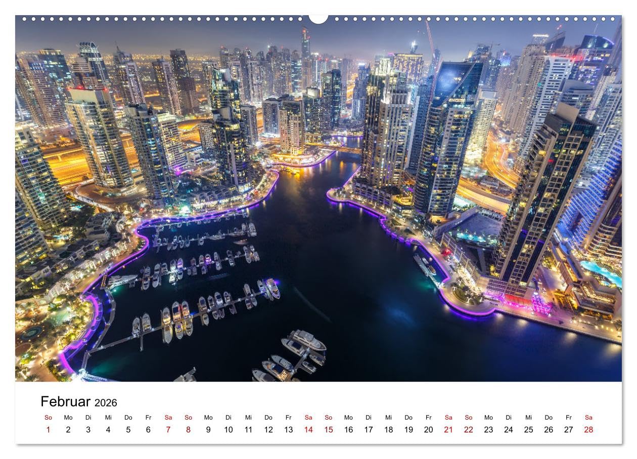 Weltstadt Dubai (Wandkalender 2026 DIN A2 quer), CALVENDO Monatskalender: Die schönsten Fotos der Stadt aus 1001 Nacht (CALVENDO Orte)