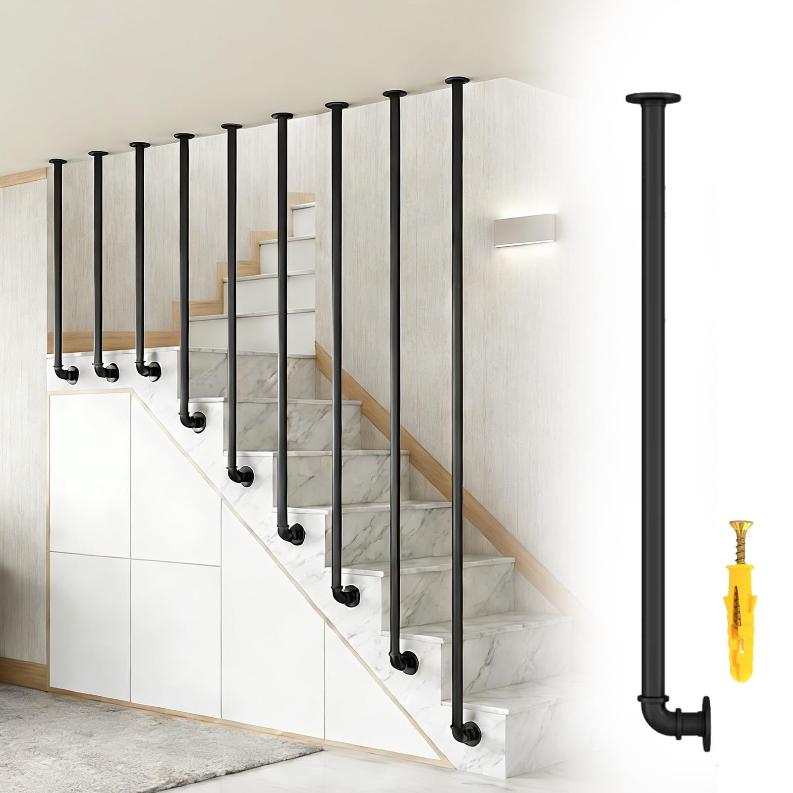 Metalowe Tralki Do Schodów, Okrągłe Wrzeciona Schodów Do Pokładu, Balisty Balustrad Schodów Wewnętrznych(H-40cm(1.3ft))